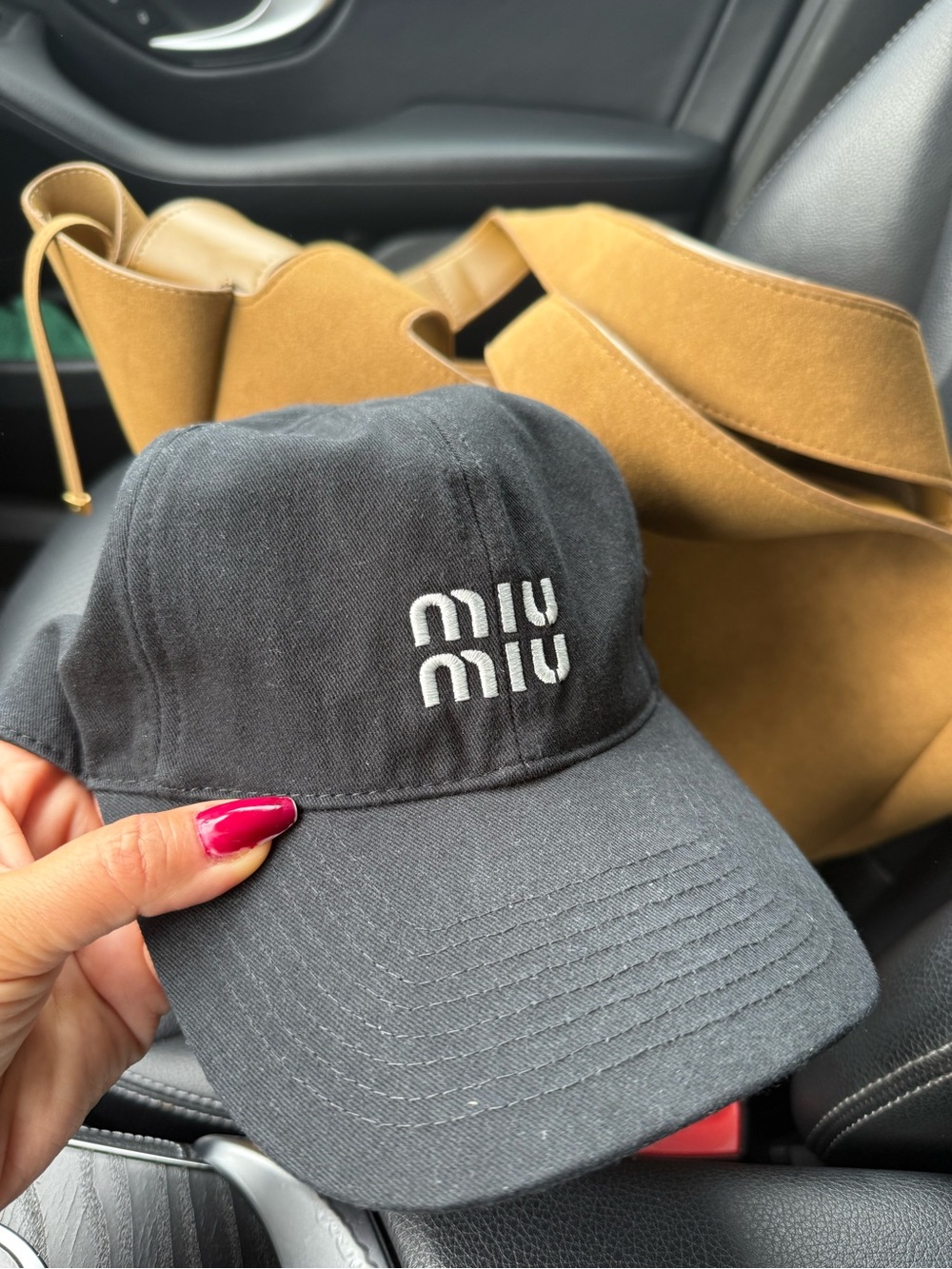 Women’s Black Logo Cotton Baseball Cap